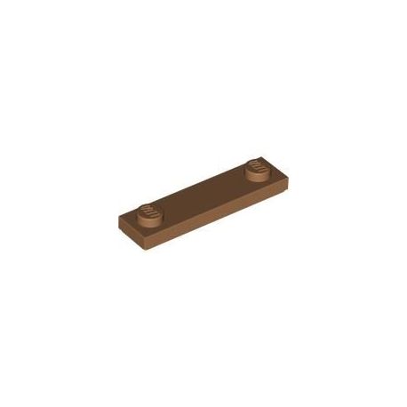 Platte 1x4 mit 2 Noppen aussen, hellbraun