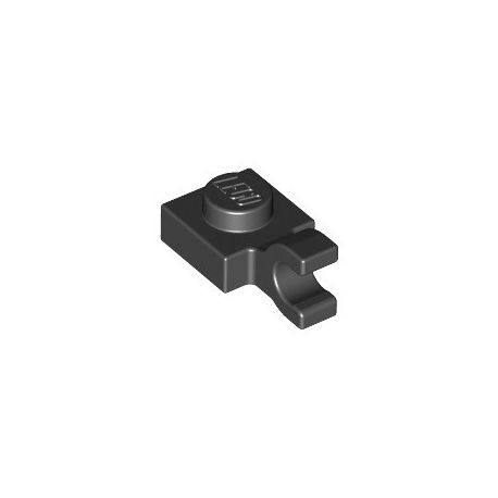 Platte 1x1 mit vertikalem Clip, schwarz