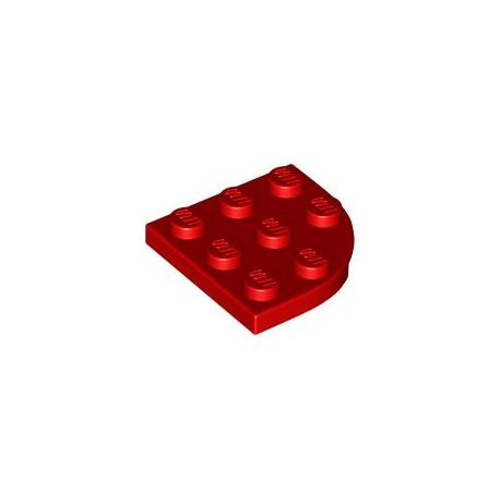 Platte 3x3 viertelrund, rot