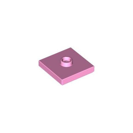 Platte 2x2 mit zentraler Noppe, hellpink