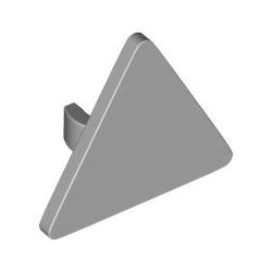 Verkehrsschild einfarbig 2x2 dreieckig mit Clip, hellgrau