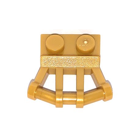 Platte 1x2 mit 3 Griffen, gold matt