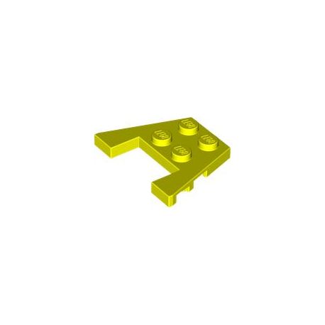 Platte 3x4 schräg mit 1x2 Ausschnitt, neongelb