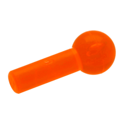 Stange 1L mit Kugelkopf, transparent fluoreszierend orange