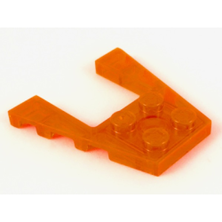 Platte 4x4 schräg mit 2x2 Ausschnitt, transparent fluoreszierend orange