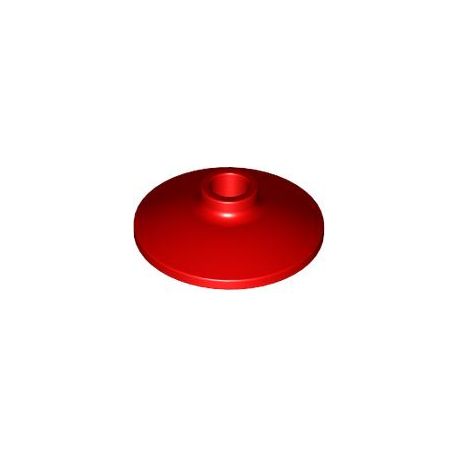 Platte 2x2 rund, zentrale Noppe, rot