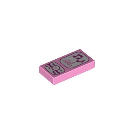 Kachel / Fliese 1x2 "MP3 Player", hellpink