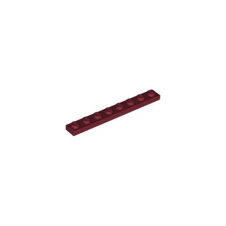 Platte 1x8, dunkelrot