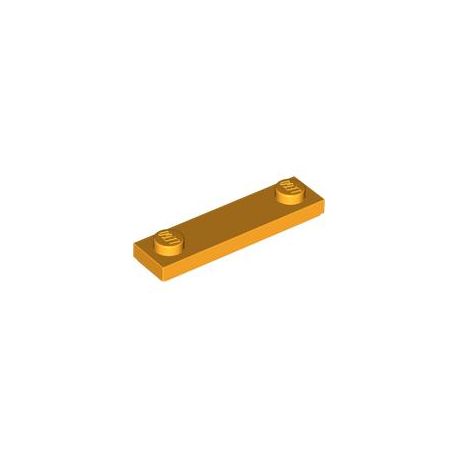 Platte 1x4 mit 2 Noppen aussen, hellorange