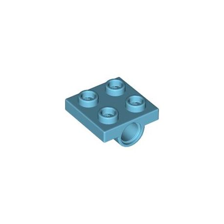 Platte 2x2 mit Pinlöchern, azurblau