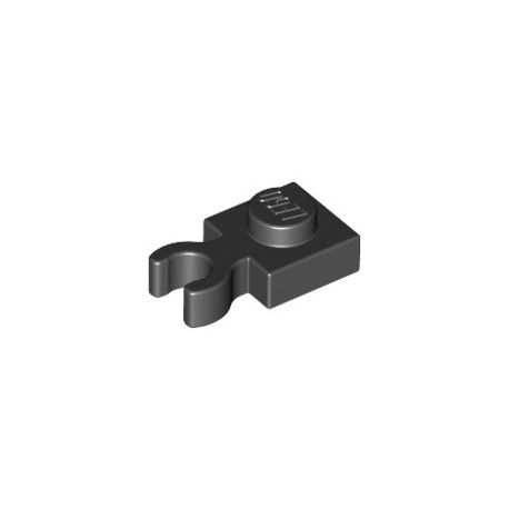 Platte 1x1 mit vertikalem Clip, schwarz
