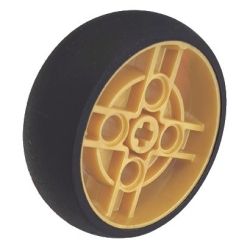 Felge mit Achsloch (fixierter Reifen) 43mm x 14mm, gold matt