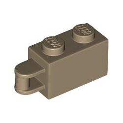 Stein 1x2, mit Griff, dunkelbeige