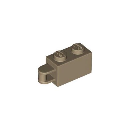 Stein 1x2, mit Griff, dunkelbeige