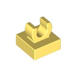 Platte 1x1 mit Clip oben, hellgelb