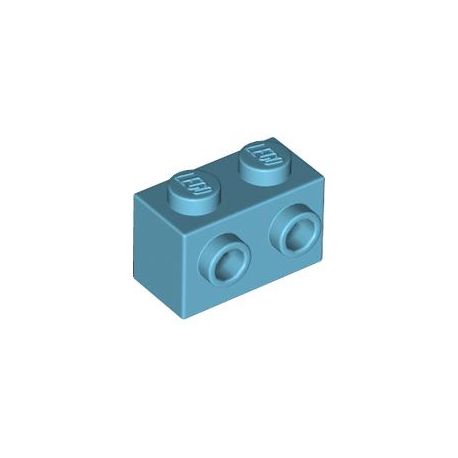 Stein 1x2 mit 2 seitlichen Noppen, azurblau