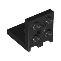 Winkel 2x2 - 2x2 mit 2 Löchern, schwarz