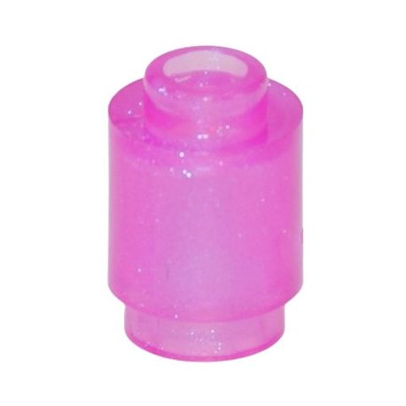 Stein 1x1 rund, satin transparent pink