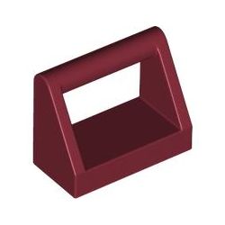 Platte 1x2 mit Bügel, dunkelrot