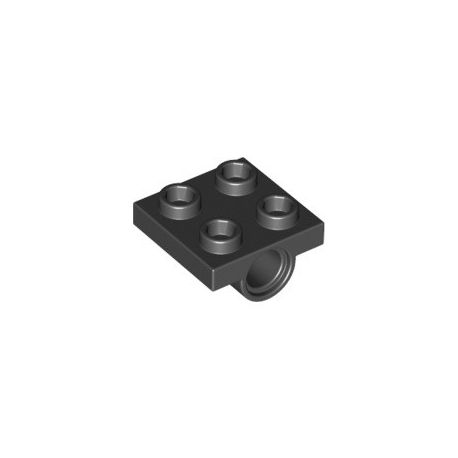 Platte 2x2 mit Pinlöchern, schwarz