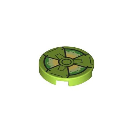 Kachel / Fliese 2x2 rund "Radioaktivität", limette