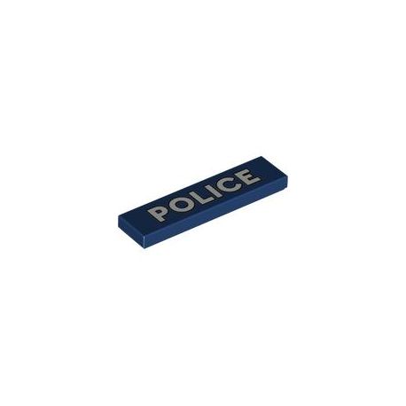 Kachel / Fliese 1x4 "POLICE", dunkelblau