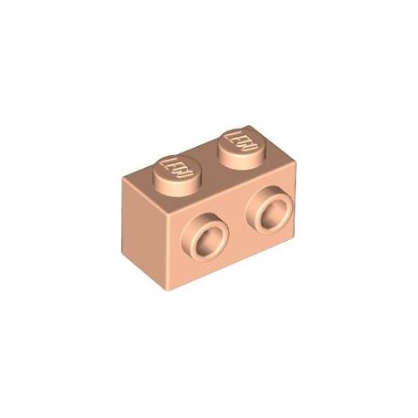 Stein 1x2 mit 2 seitlichen Noppen, hellbeige