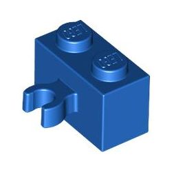 Stein 1x2 mit vertikalem Clip, blau