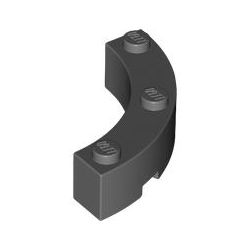 Stein 4x4 - 1/4 Kreis, dunkelgrau