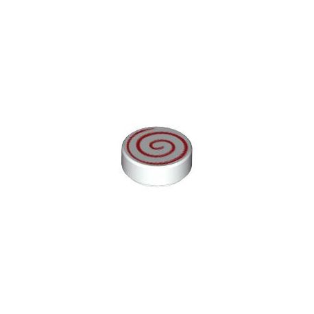 Kachel / Fliese 1x1 rund "Spirale", weiss