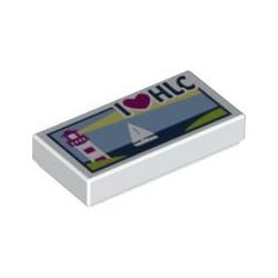 Kachel / Fliese 1x2 "HLC Postkarte", weiss