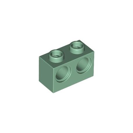 Lochstein 1x2 mit 2 Pinlöchern, sandgrün