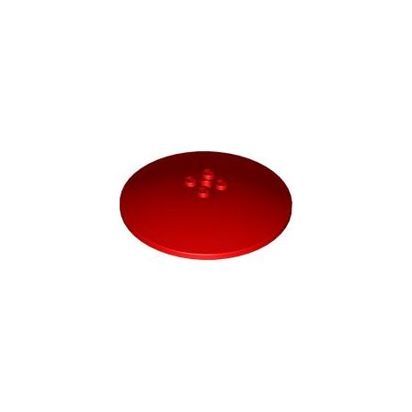 Platte 8x8 rund mit 4 zentralen Noppen, rot