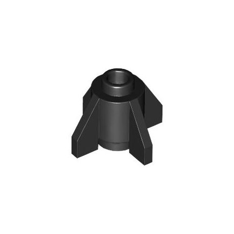 Stein 1x1 rund mit Finnen, schwarz [Occasion]