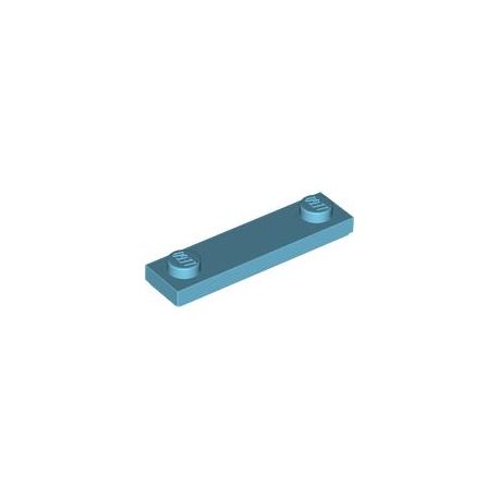Platte 1x4 mit 2 Noppen aussen, azurblau