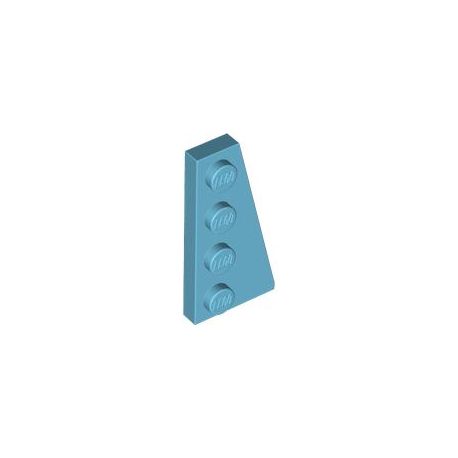 Platte 2x4 schräg rechts, azurblau