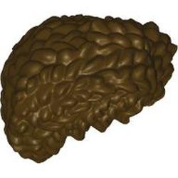 Haare halblang, gelockt, dunkelbraun