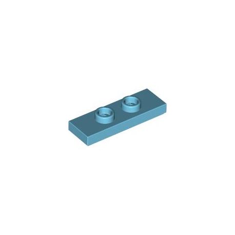 Platte 1x3 mit 2 zentralen Noppen, azurblau