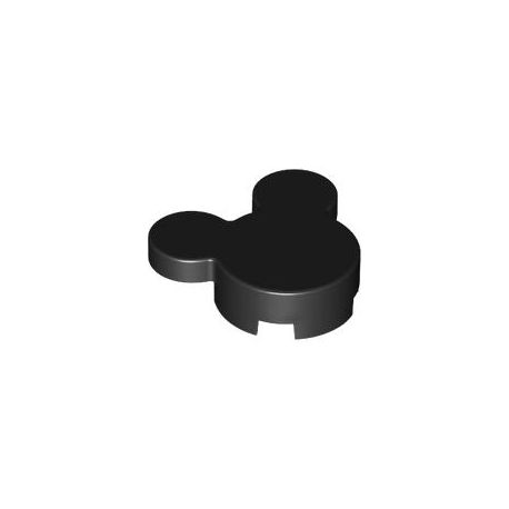 Designfliese (Mickey Mouse Kopf) 2x2x2/3, schwarz