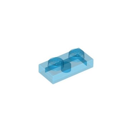 Platte 1x2, transparent dunkelblau