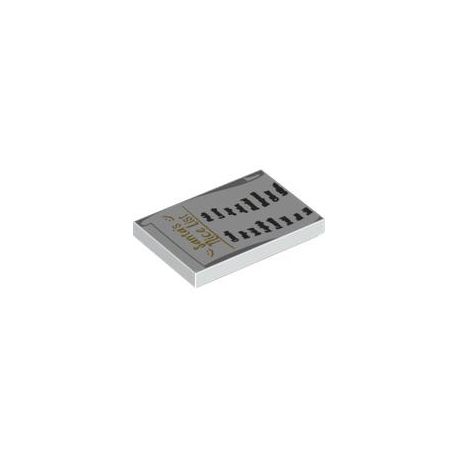 Kachel / Fliese 2x3 "Santa's Nice List", weiss