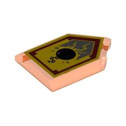 Kachel / Fliese 2x3 fünfeckig "Nexo Power Shield", transparent fluoreszierend orange