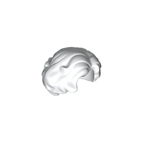 Haare lockig, halblang, weiss