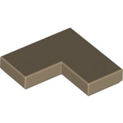 Kachel / Fliese 2x2 Winkel / Ecke, dunkelbeige