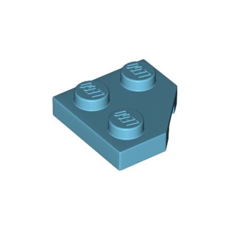 Platte 2x2, abgeschrägte Ecke, azurblau