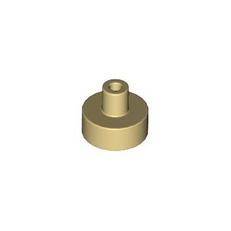 Platte 1x1 rund mit zentralem Stiel, beige