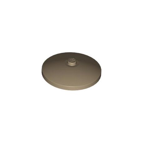 Platte 4x4 rund, zentrale Noppe, dunkelbeige