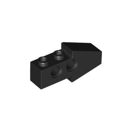 Lochstein abgeschrägt 1x4x1 2/3 mit 2 Pinlöchern, schwarz