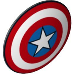 Schild gewölbt "Captain America", dunkelgrau