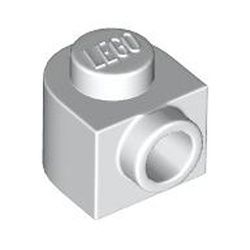 Stein 1x1 halbrund mit seitlicher Noppe, weiss